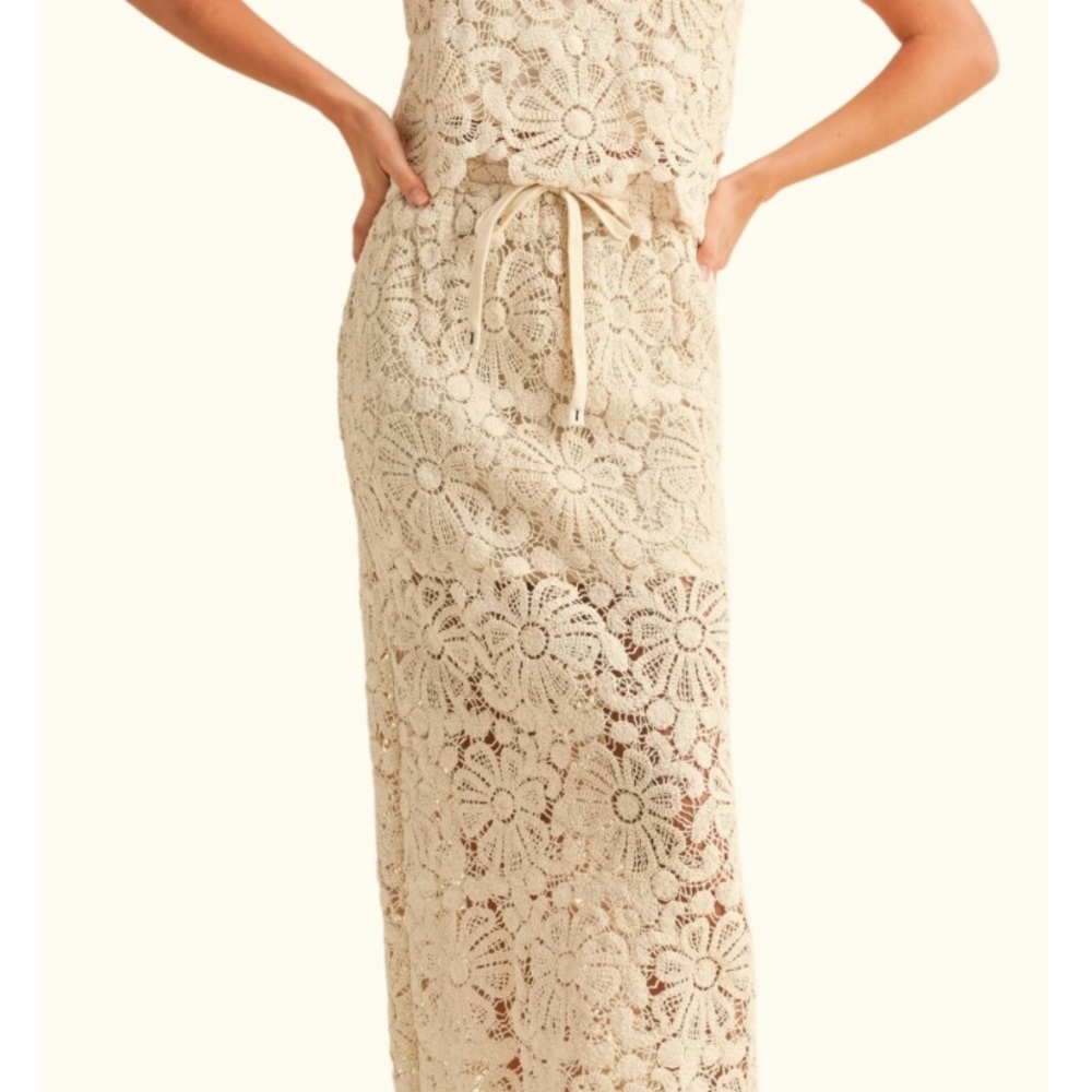 Miou Muse Calypso Crochet Maxi in Beige S